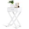 Costway Nightstand X-Shape Drawer Accent side End Table Modern Home Furniture White